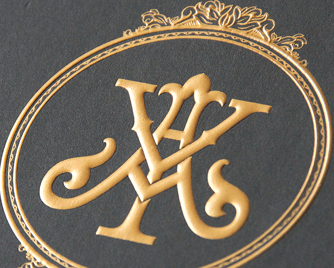 foil finishing papermint custom wedding invitation and stationery design