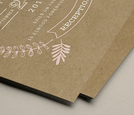 kraft paper papermint custom wedding invitation and stationery design