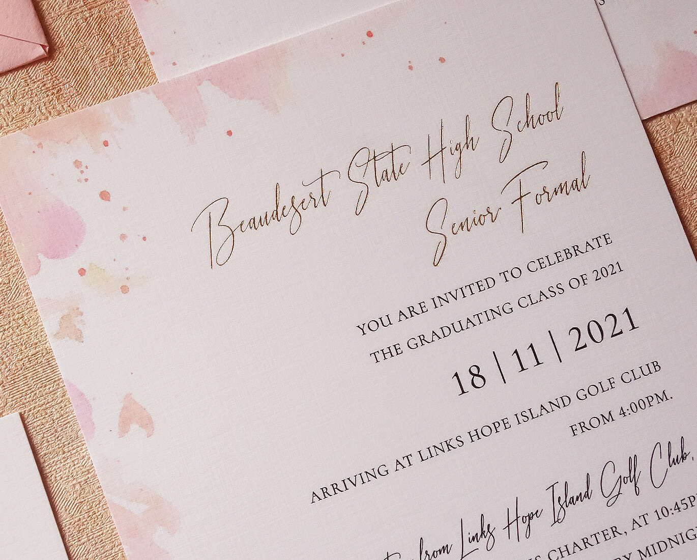 Linen wedding invitation digital