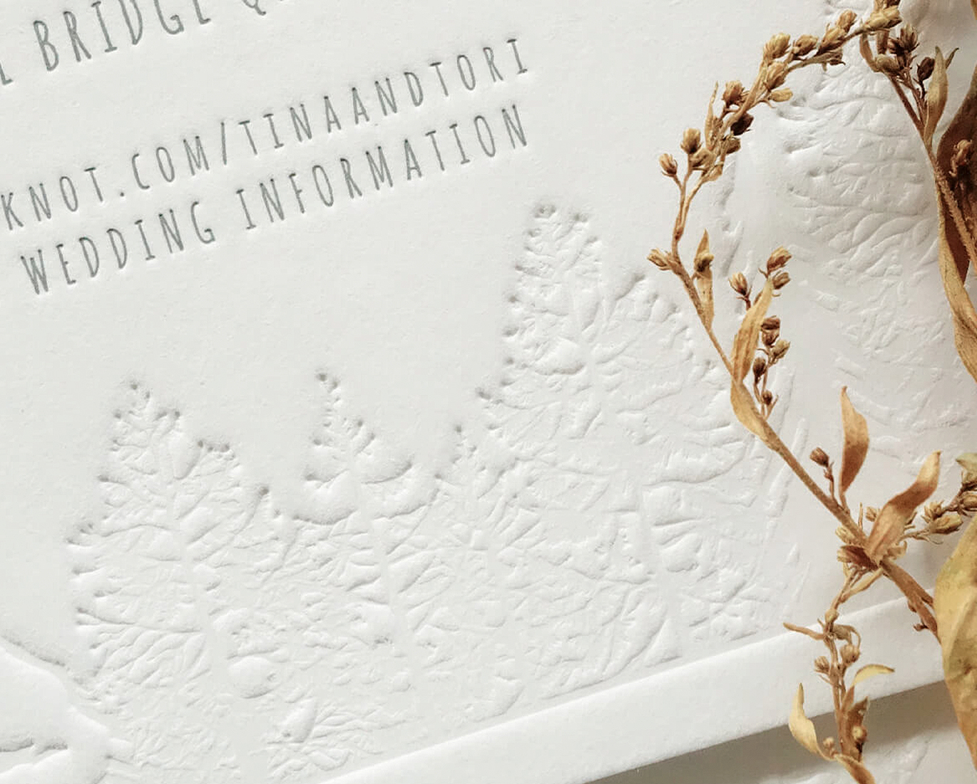 special finishing deboss papermint custom wedding invitation and stationery design