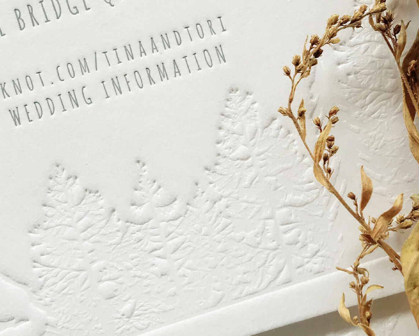 special finishing deboss papermint custom wedding invitation and stationery design