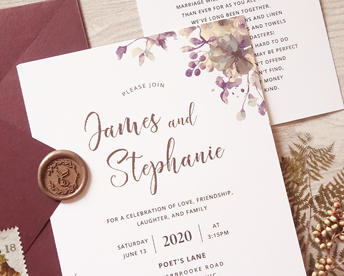 digital print papermint custom wedding invitation and stationery design
