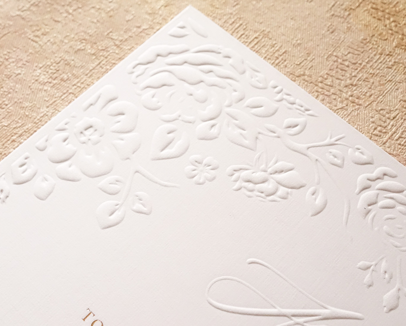 special finishing emboss papermint custom wedding invitation and stationery design