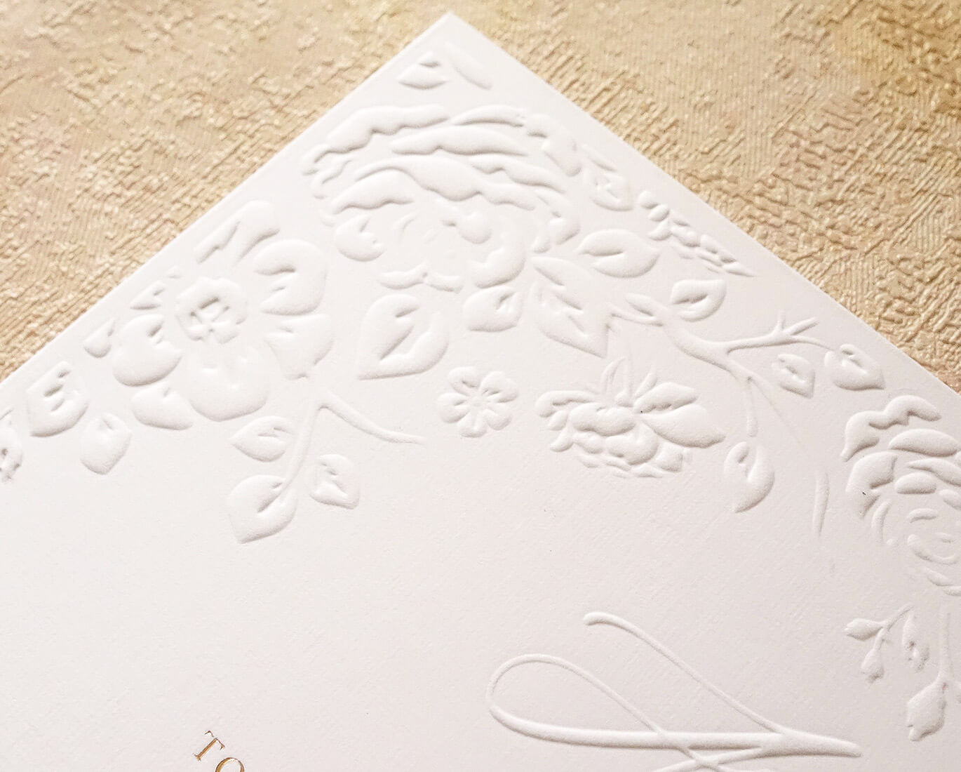 special finishing emboss papermint custom wedding invitation and stationery design