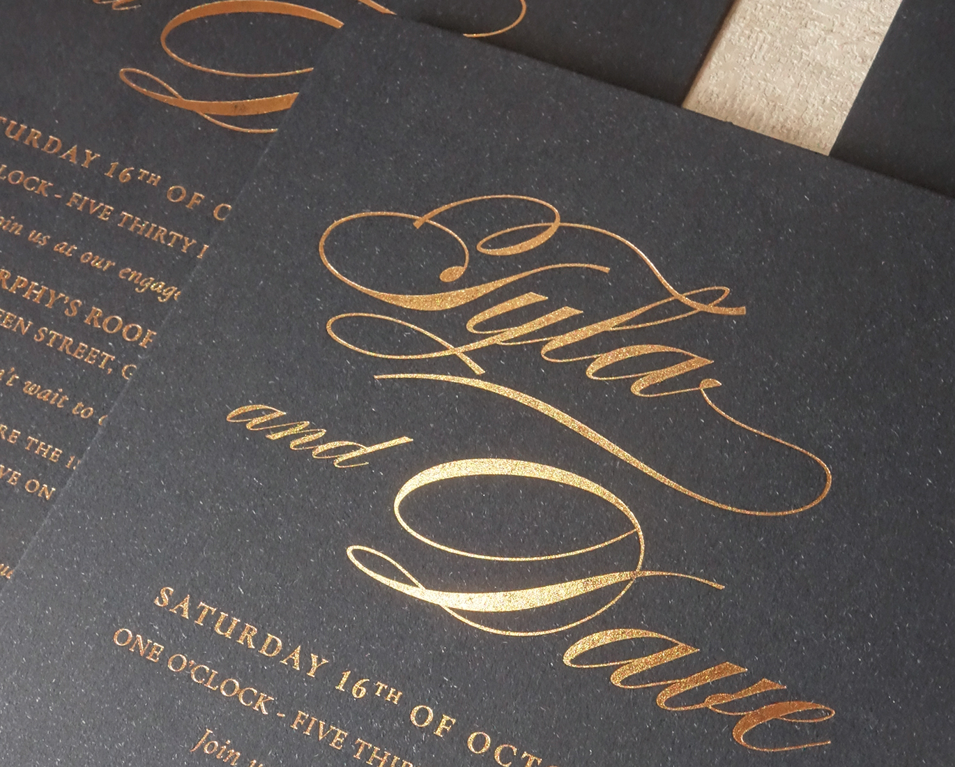 Custom Gold Foil-Pressed Stationery