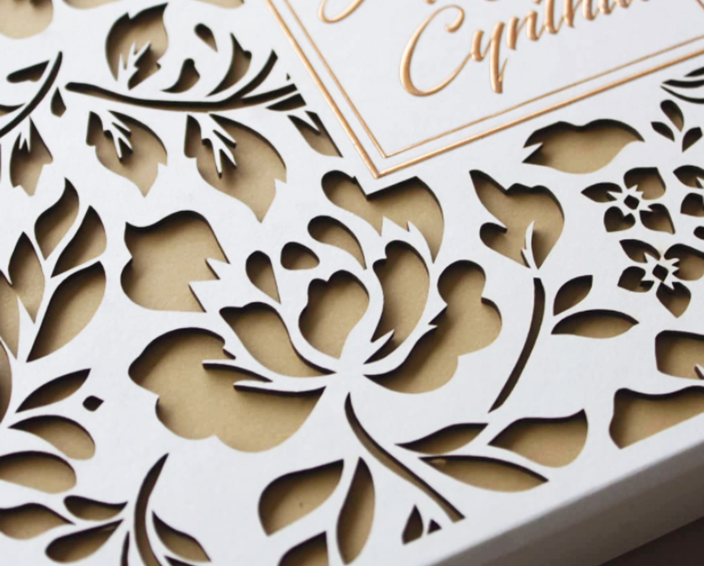 special finishing laser cut papermint custom wedding invitation and stationery design