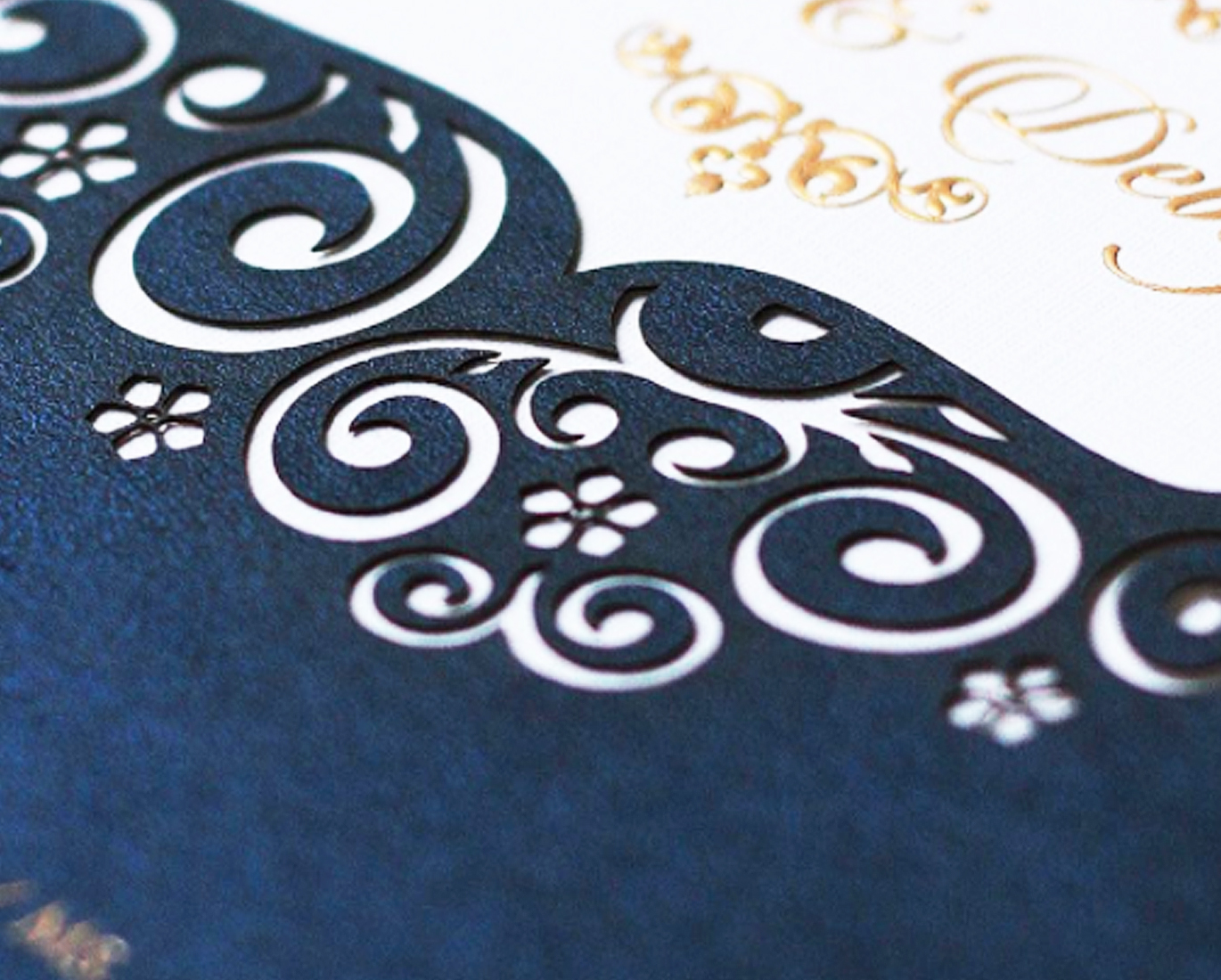 special finishing laser cut papermint custom wedding invitation and stationery design