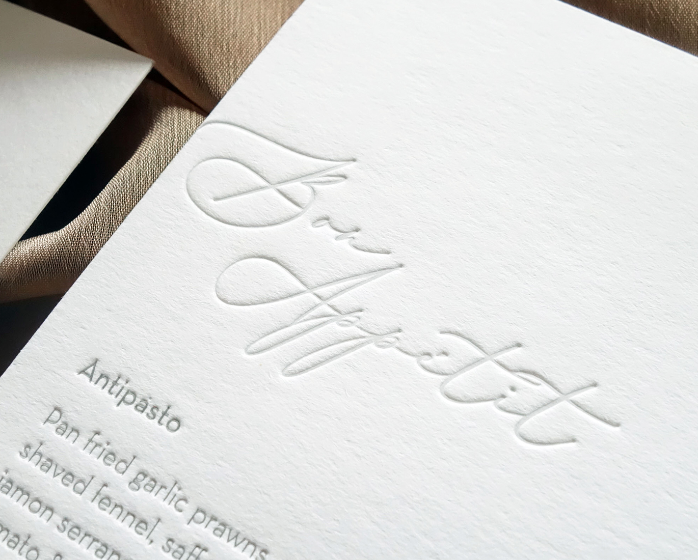special finishing letterpress papermint custom wedding invitation and stationery design