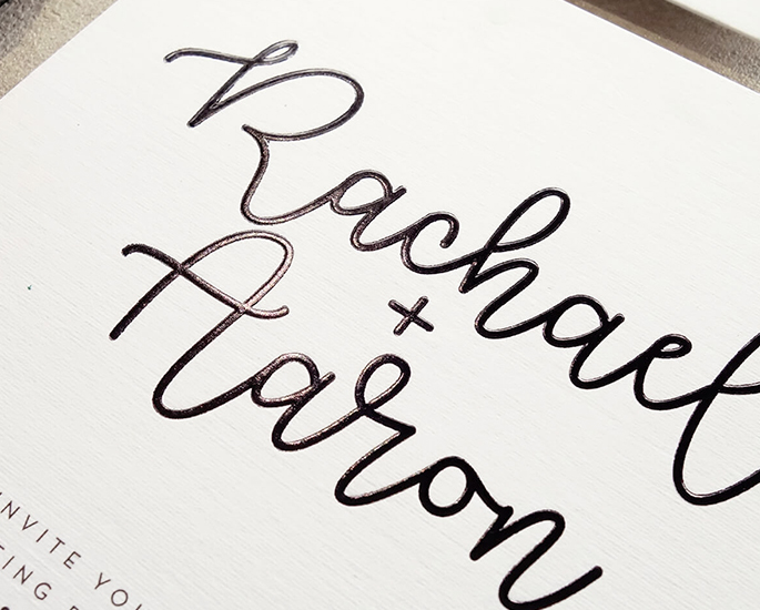 raised ink papermint custom wedding invitation and stationery design