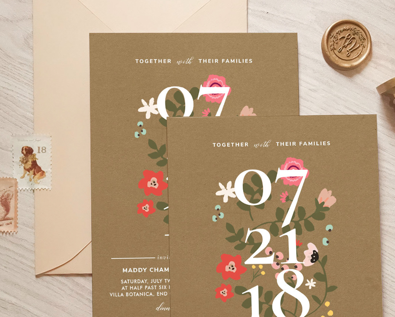 special finishing screen print papermint custom wedding invitation and stationery design