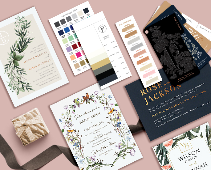 sample kit papermint custom wedding invitation and stationery design